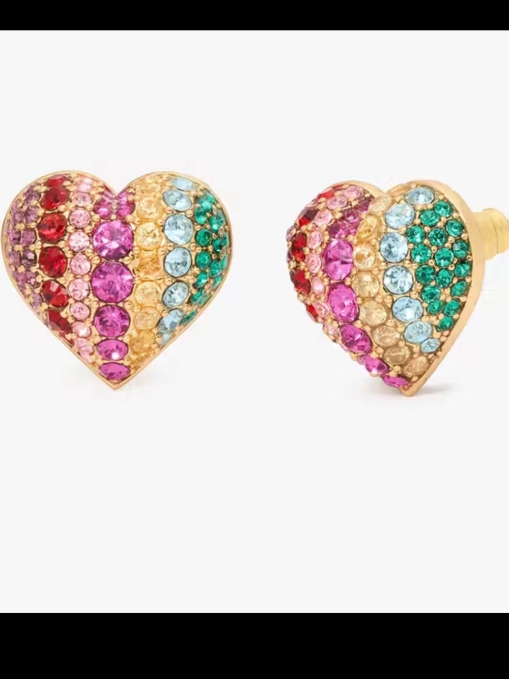 kate spade On The Dot‎ Rainbow Collection Heart Stud Earrings NWT